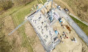 Rohbauarbeiten beim Gewerbebau in Kaisersesch 